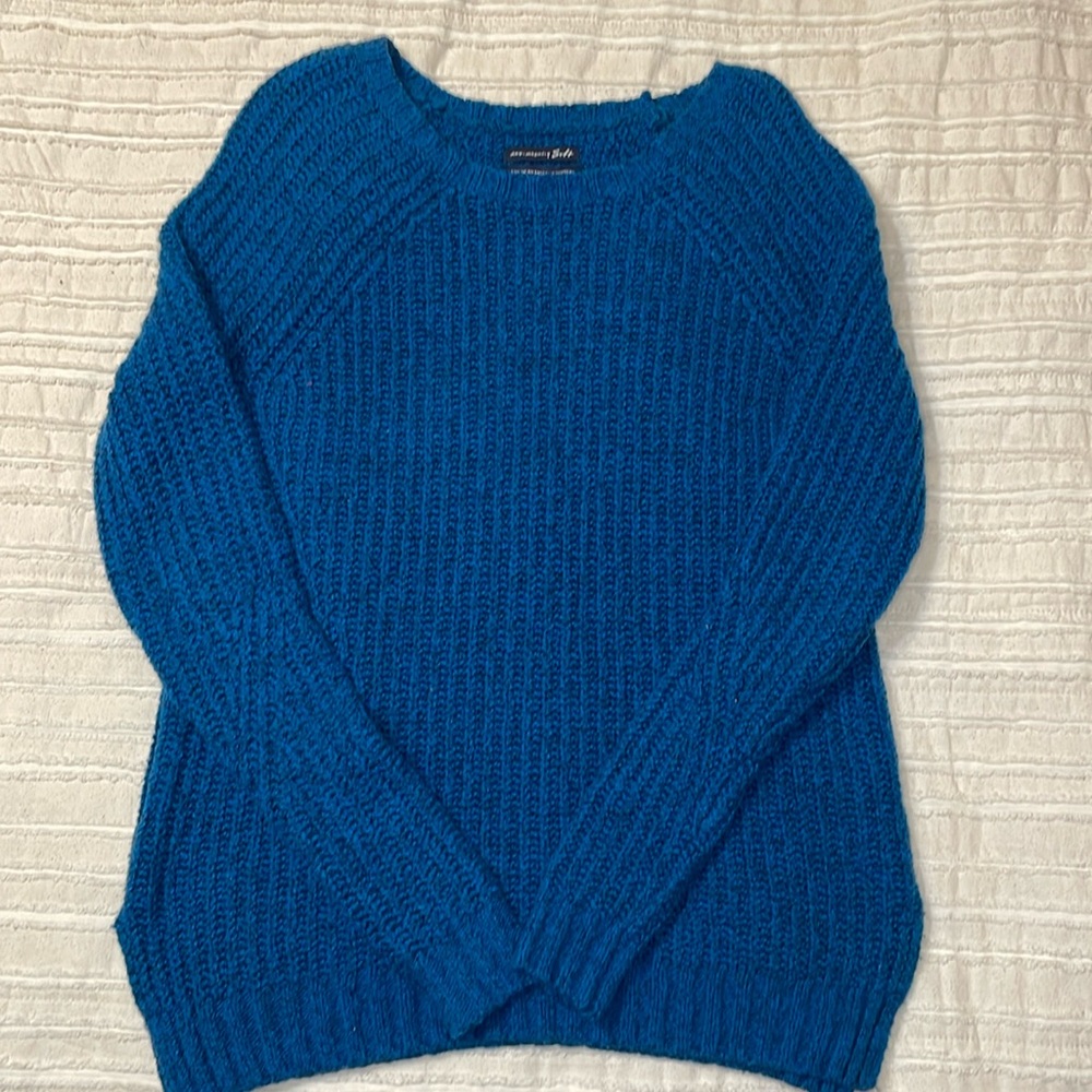 American Eagle Ahh-Mazingly Soft Solid Blue Sweater Size X-Small